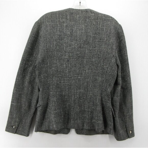 Max Mara Jacket 6 Silk Wool Tweed Blazer Button Up Career Italy * - Picture 6 of 13